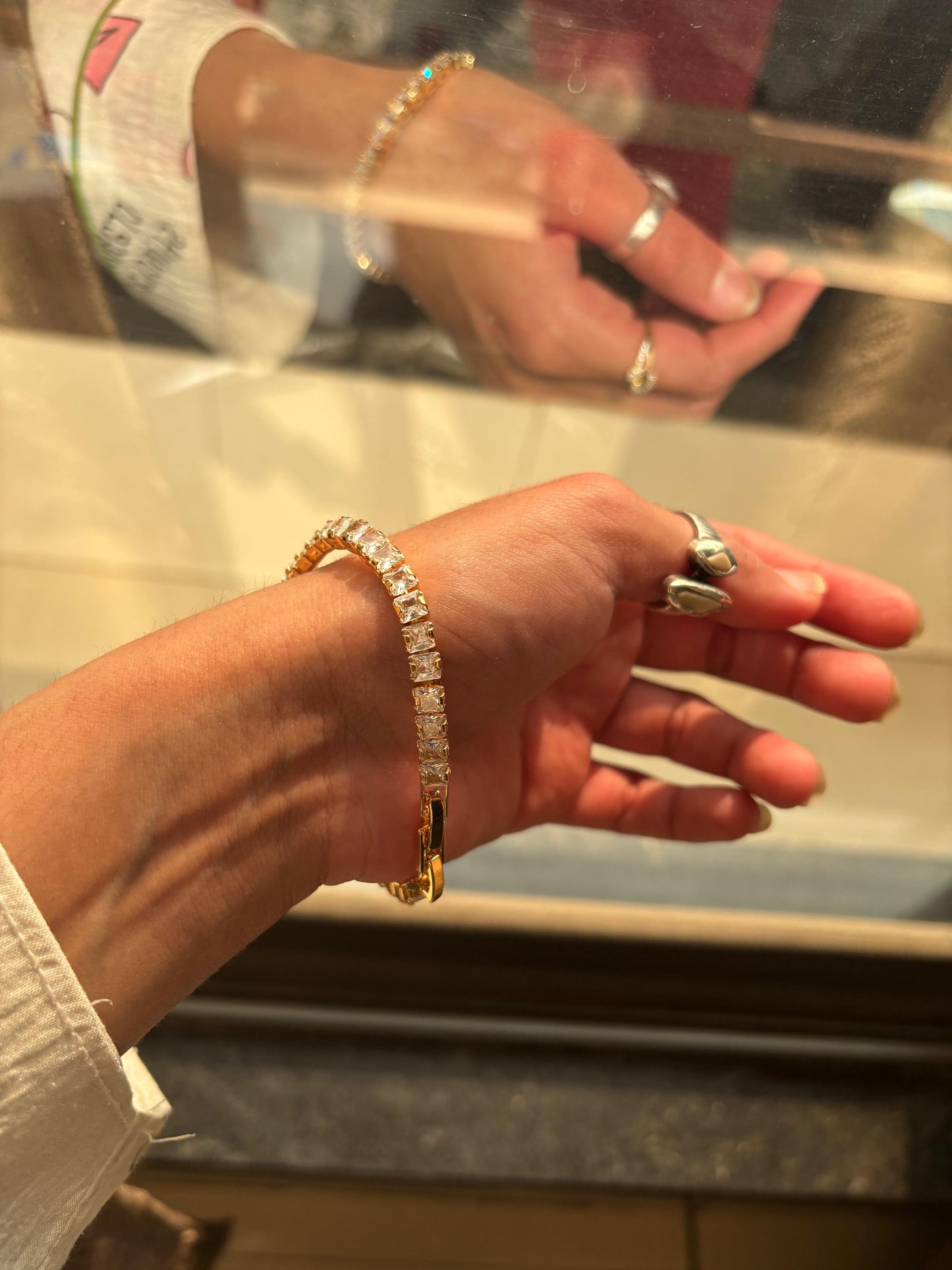 Golden Prism Tennis Bracelet