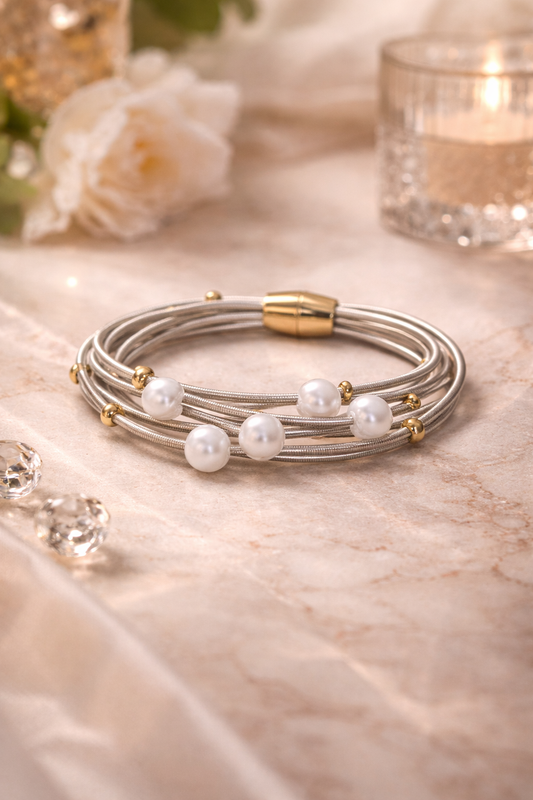 Celestial Pearl Strands Bracelet