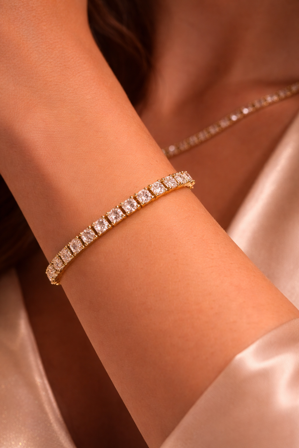 Golden Prism Tennis Bracelet