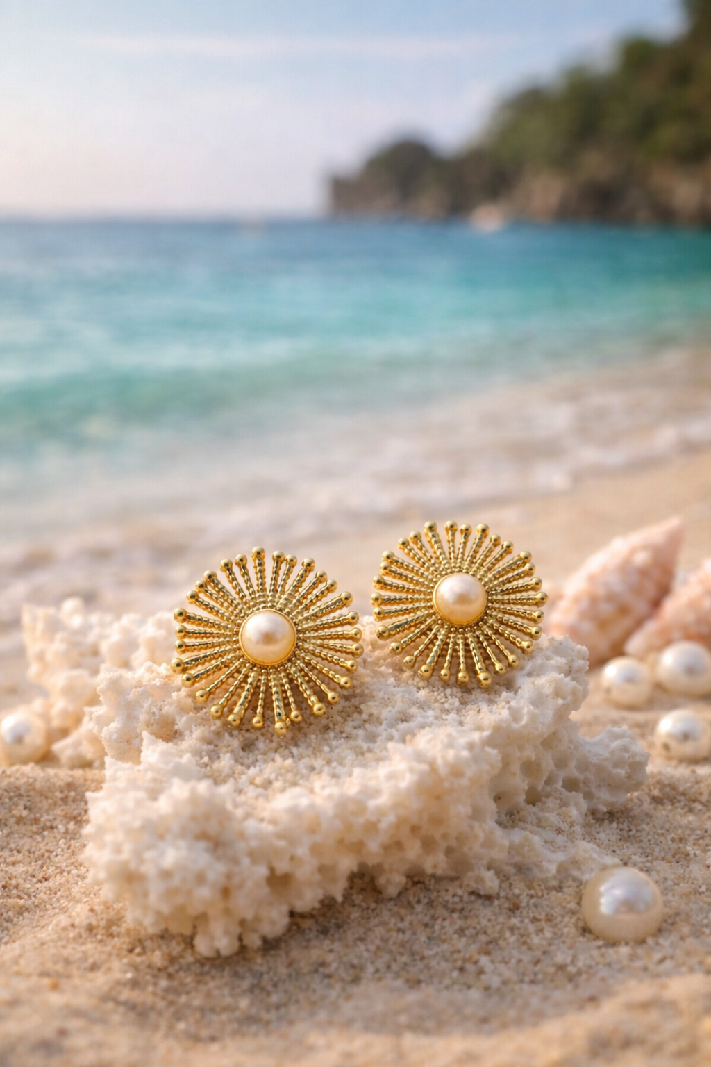 Sunburst Pearl Studs