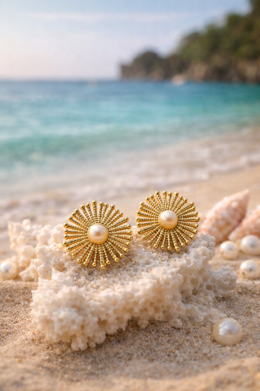 Sunburst Pearl Studs