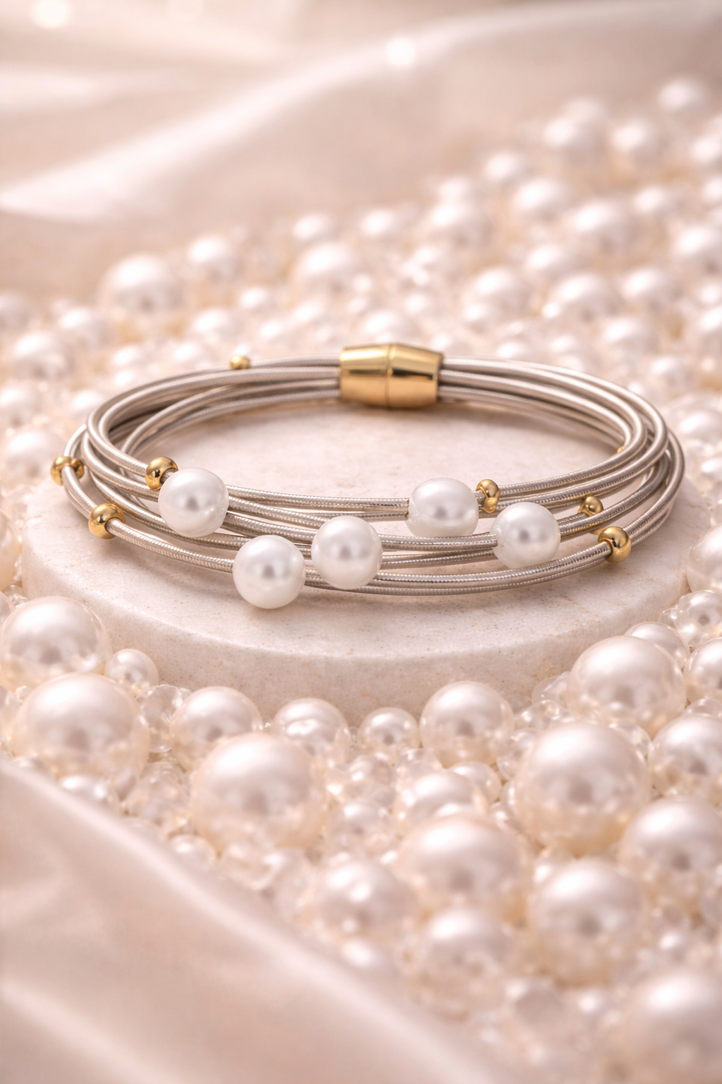 Celestial Pearl Strands Bracelet