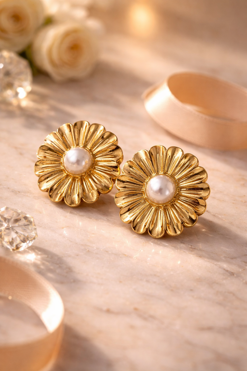 Golden Daisy Earrings